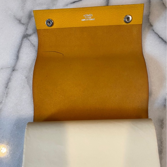 Hermes Yellow Leather Notepad - Picture 4 of 7